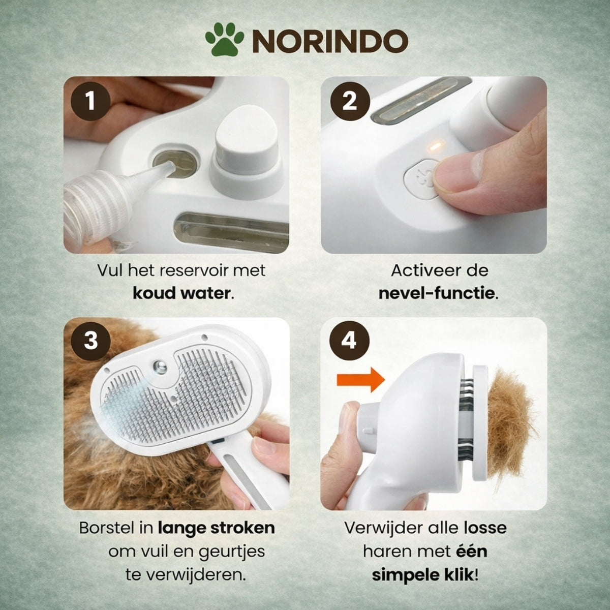 Norindo FurFix – Nevelborstel tegen losse haren